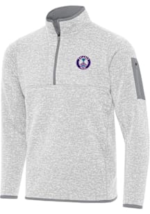 Antigua Orlando Pride Mens Grey Fortune Long Sleeve Qtr Zip Fashion Pullover