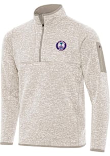 Antigua Orlando Pride Mens Oatmeal Fortune Long Sleeve Qtr Zip Fashion Pullover