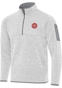 Antigua Portland Thorns FC Mens Grey Fortune Long Sleeve Qtr Zip Fashion Pullover