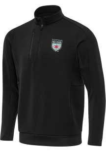 Antigua Chicago Red Stars Mens Black Generation Long Sleeve Qtr Zip Pullover