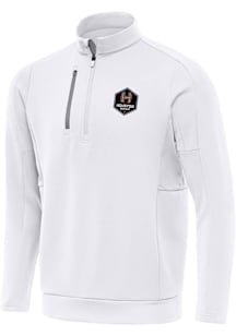 Antigua Houston Dash Mens White Generation Long Sleeve Qtr Zip Pullover