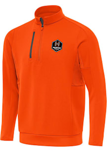 Antigua Houston Dash Mens Orange Generation Long Sleeve Qtr Zip Pullover