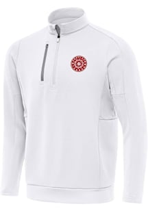 Antigua Portland Thorns FC Mens White Generation Long Sleeve Qtr Zip Pullover