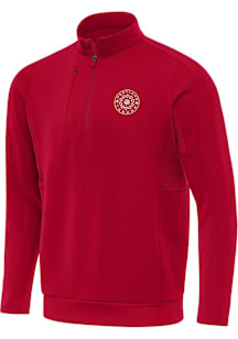 Antigua Portland Thorns FC Mens Red Generation Long Sleeve Qtr Zip Pullover