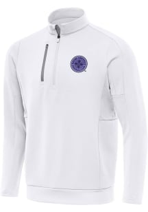 Antigua Racing Louisville Mens White Generation Long Sleeve Qtr Zip Pullover