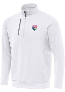 Antigua San Diego Wave FC Mens White Generation Long Sleeve Qtr Zip Pullover