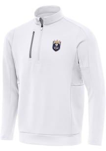Antigua Seattle Reign FC Mens White Generation Long Sleeve Qtr Zip Pullover