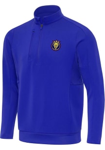 Antigua Utah Royals FC Mens Blue Generation Long Sleeve Qtr Zip Pullover