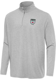 Antigua Chicago Red Stars Mens Grey Hunk Long Sleeve Qtr Zip Pullover