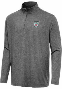 Antigua Chicago Red Stars Mens Black Hunk Long Sleeve Qtr Zip Pullover