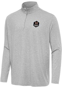 Antigua Houston Dash Mens Grey Hunk Long Sleeve Qtr Zip Pullover