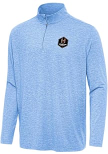 Antigua Houston Dash Mens Light Blue Hunk Long Sleeve Qtr Zip Pullover