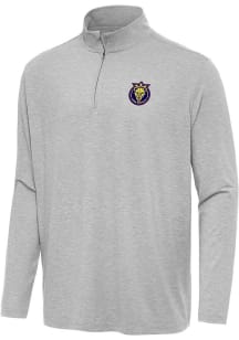 Antigua Utah Royals FC Mens Grey Hunk Long Sleeve Qtr Zip Pullover