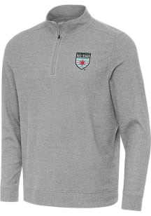 Antigua Chicago Red Stars Mens Grey Subtle Long Sleeve Qtr Zip Pullover