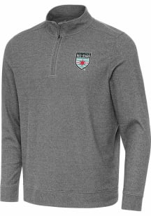 Antigua Chicago Red Stars Mens Black Subtle Long Sleeve Qtr Zip Pullover
