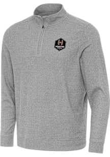 Antigua Houston Dash Mens Grey Subtle Long Sleeve Qtr Zip Pullover
