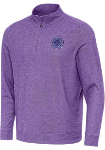 Antigua Racing Louisville Mens Purple Subtle Long Sleeve Qtr Zip Pullover