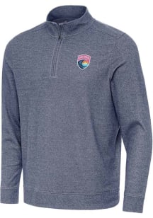 Antigua San Diego Wave FC Mens Navy Blue Subtle Long Sleeve Qtr Zip Pullover