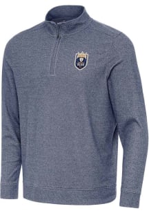 Antigua Seattle Reign FC Mens Navy Blue Subtle Long Sleeve Qtr Zip Pullover