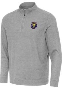 Antigua Utah Royals FC Mens Grey Subtle Long Sleeve Qtr Zip Pullover