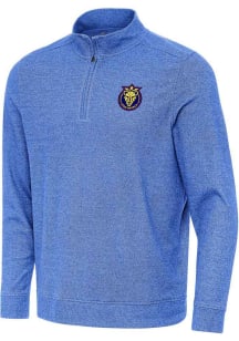 Antigua Utah Royals FC Mens Blue Subtle Long Sleeve Qtr Zip Pullover