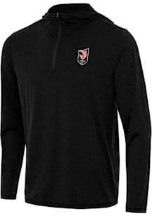 Antigua Angel City FC Mens Black Tidy Long Sleeve Qtr Zip Pullover
