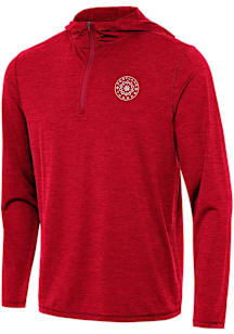 Antigua Portland Thorns FC Mens Red Tidy Long Sleeve Qtr Zip Pullover