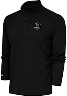 Antigua Houston Dash Mens Black Tribute Long Sleeve Qtr Zip Pullover