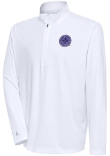 Antigua Racing Louisville Mens White Tribute Long Sleeve Qtr Zip Pullover