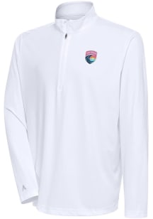 Antigua San Diego Wave FC Mens White Tribute Long Sleeve Qtr Zip Pullover