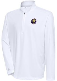 Antigua Utah Royals FC Mens White Tribute Long Sleeve Qtr Zip Pullover