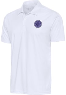 Antigua Racing Louisville Mens White Tribute Short Sleeve Polo