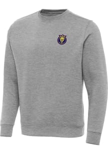 Antigua Utah Royals FC Mens Grey Victory Long Sleeve Crew Sweatshirt