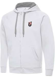 Antigua Angel City FC Mens White Victory Long Sleeve Full Zip Jacket