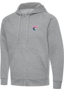 Antigua San Diego Wave FC Mens Grey Victory Long Sleeve Full Zip Jacket
