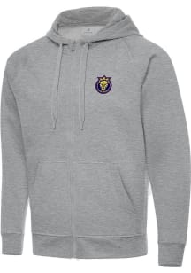 Antigua Utah Royals FC Mens Grey Victory Long Sleeve Full Zip Jacket