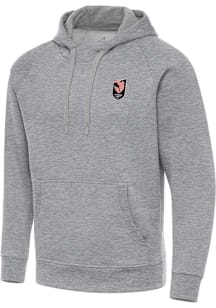Antigua Angel City FC Mens Grey Victory Long Sleeve Hoodie