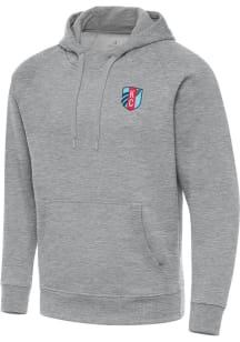 Antigua KC Current Mens Grey Victory Long Sleeve Hoodie