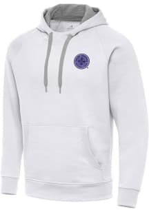 Antigua Racing Louisville Mens White Victory Long Sleeve Hoodie