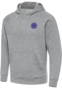Antigua Racing Louisville Mens Grey Victory Long Sleeve Hoodie