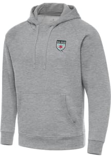 Antigua Chicago Red Stars Mens Grey Victory Big and Tall Hooded Sweatshirt