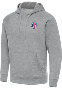 Antigua KC Current Mens Grey Victory Big and Tall Hooded Sweatshirt