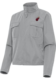 Antigua Miami Heat Womens Grey Alternate Even Par Light Weight Jacket