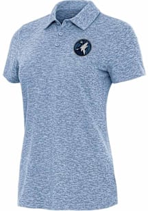 Antigua Minnesota Timberwolves Womens Blue Matter Short Sleeve Polo Shirt