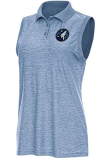 Antigua Minnesota Timberwolves Womens Blue Recap Polo Shirt