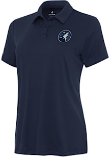 Antigua Minnesota Timberwolves Womens Navy Blue Reprocess Recycled Short Sleeve Polo Shirt