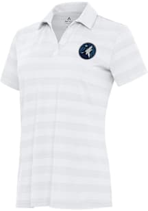 Antigua Minnesota Timberwolves Womens White Tunnel Short Sleeve Polo Shirt