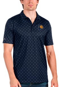 Antigua Indiana Pacers Mens Navy Blue Spark Short Sleeve Polo