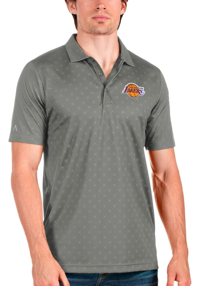 Los Angeles Lakers Antigua Legacy Pique Polo - Gray