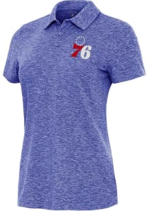 Antigua Philadelphia 76ers Womens Blue Matter Short Sleeve Polo Shirt